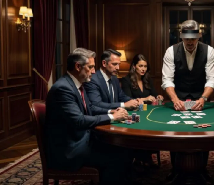Profesjonalny krupier prowadzący prywatny wieczór pokerowy