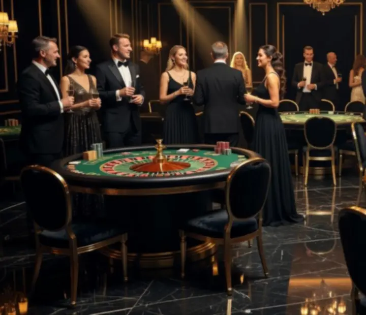 Luksusowa sala kasynowa przygotowana na elegancki wieczór eventowy